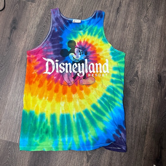 COPY - Rainbow tie dye Disneyland muscle t shirt size Large - Picture 2 of 16
